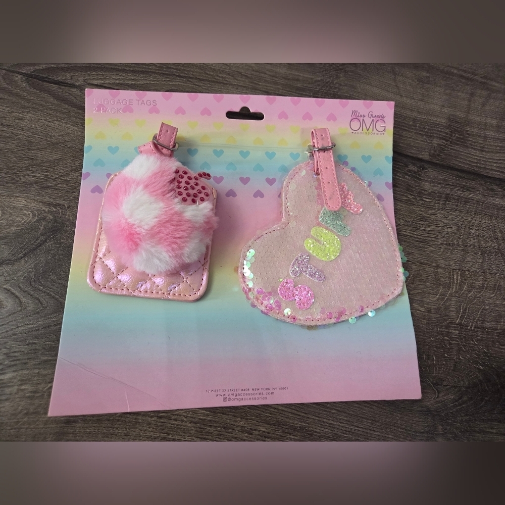 Girls Whimsical Luggage Tags Set - NEW